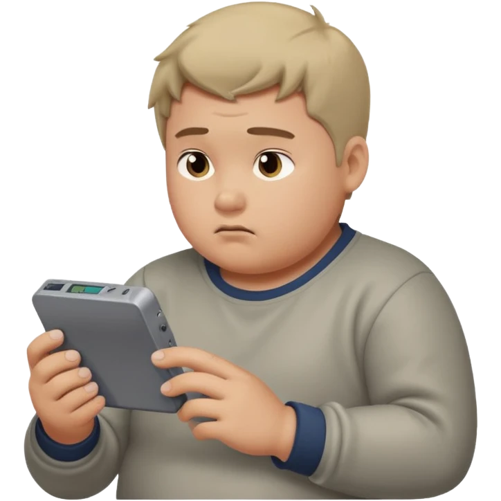 fat boy playing game boy emoji