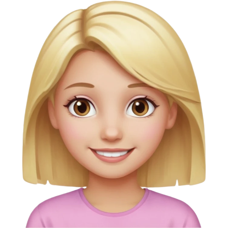 Una chica rubia con mechas leves de rosa ojos hazel  emoji
