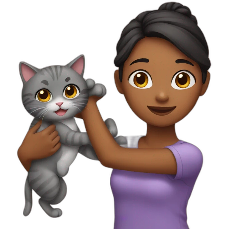 girl with cat emoji