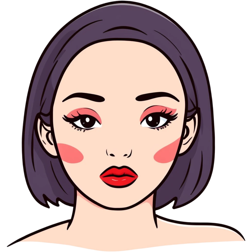 full glossy pouty baddie lips with lip liner emoji