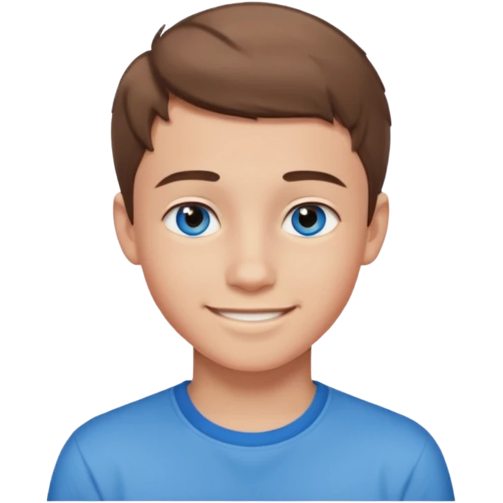 niño guapo adolescente de ojos azules sonriendo ENAMORADO emoji