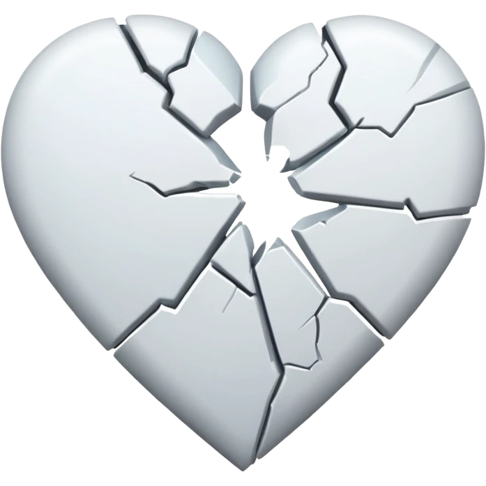 white broken heart emoji