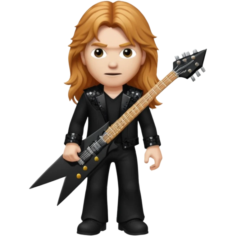 Dave Mustaine with long reddish blonde hair, black sequin outfit  emoji