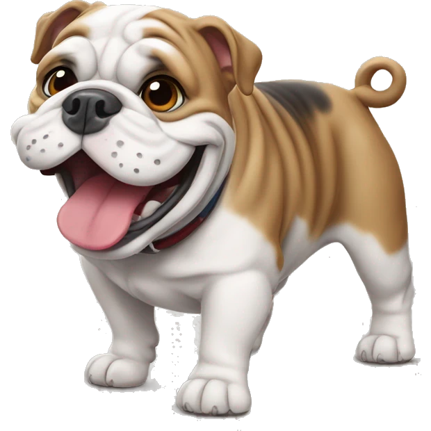 Happy english bulldog emoji