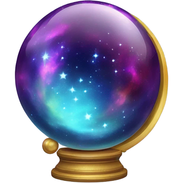 glowing crystal ball with galaxy inside it emoji