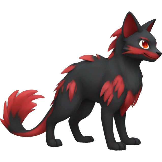 cool black red animal hybrid Fakemon full body emoji