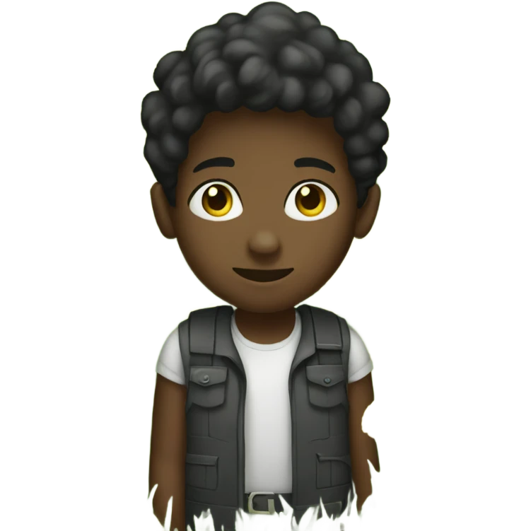 Black kid in the field emoji