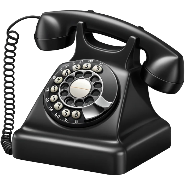 A vintage rotary corded phone with handset and spiral cord emoji