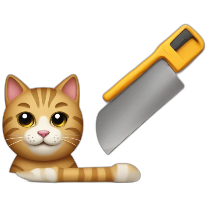 cat and a scraper tool emoji