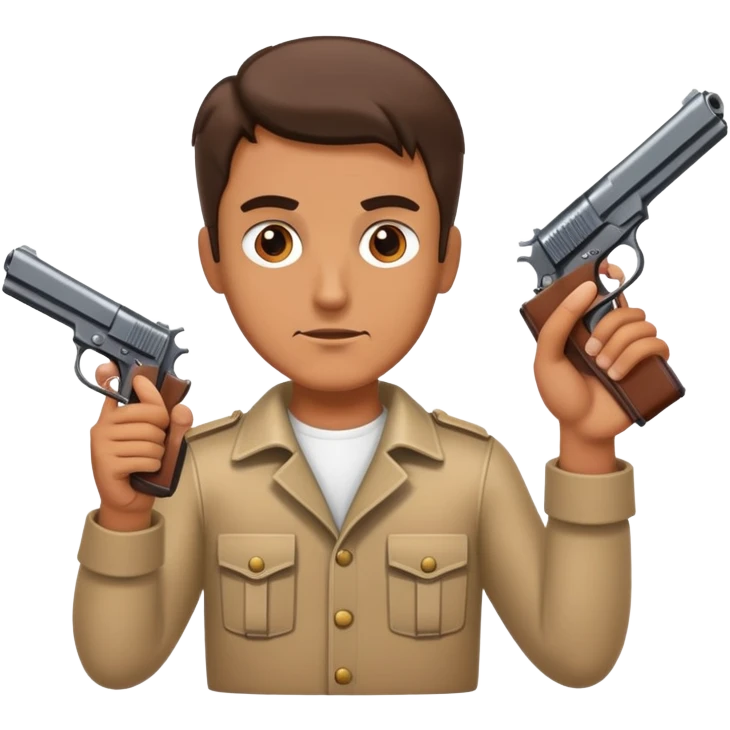 Man with pistols in both hands emoji