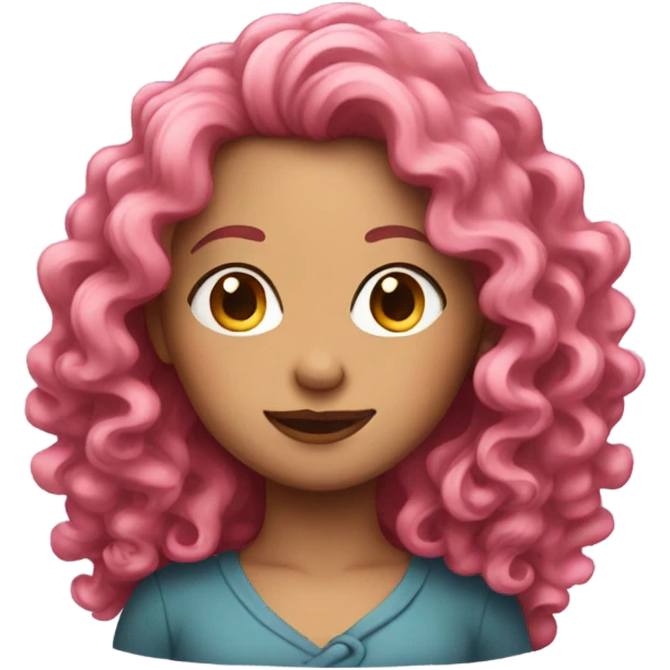 Lady with long curly pink hair  emoji