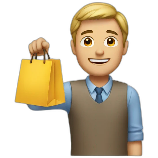Man buying emoji