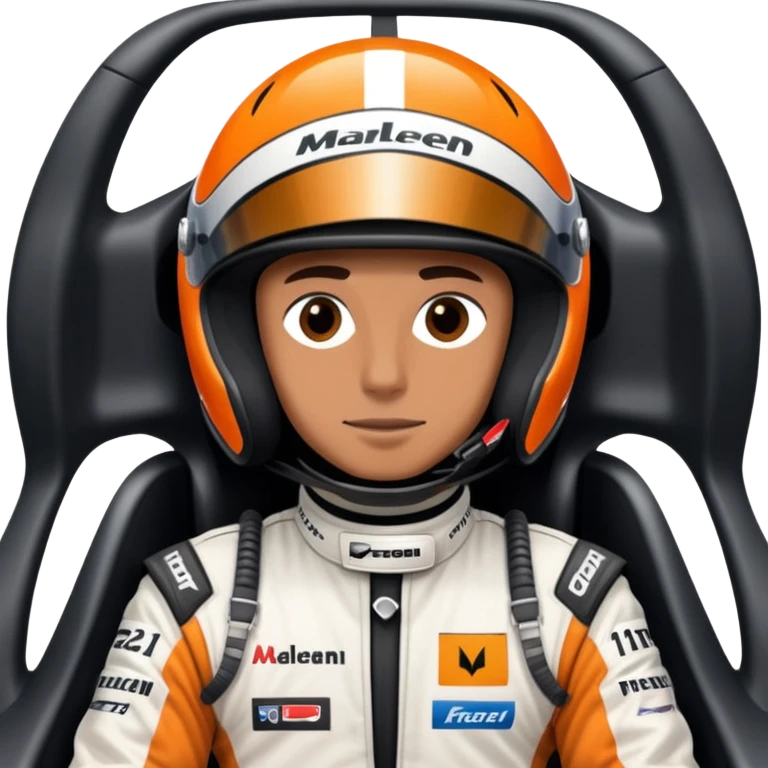 Person in mcclaren f1 race car emoji
