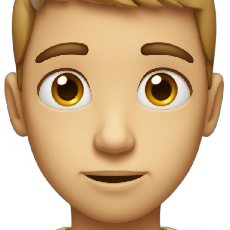 Boy raising eye brow emoji