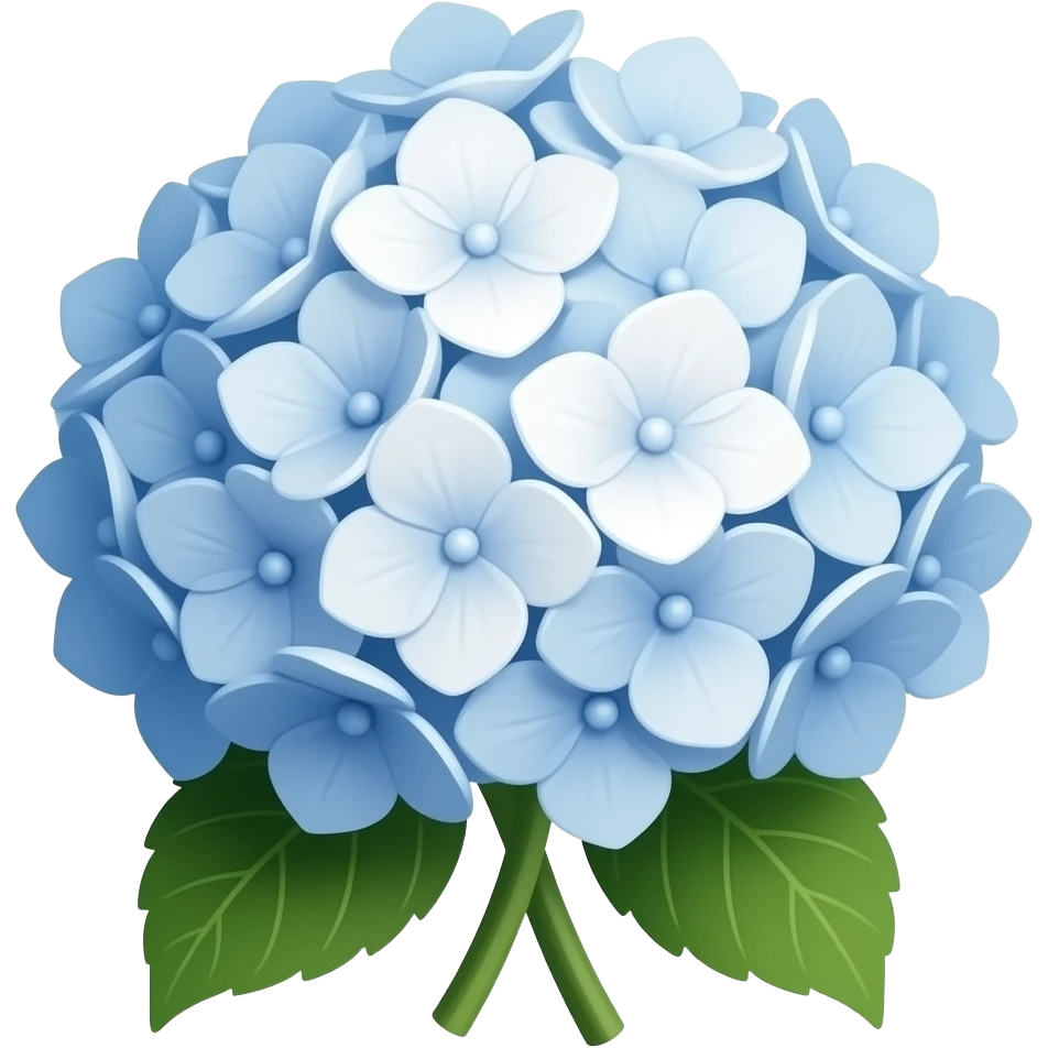 Bouquet with separate  blue and white hydrangeas emoji