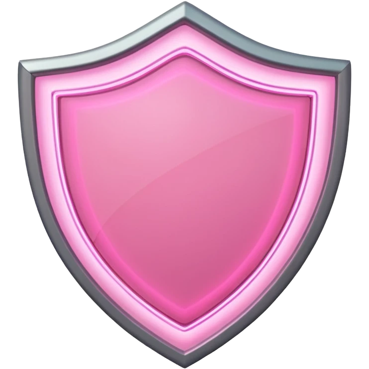 pastel pink neon shield with white frame emoji