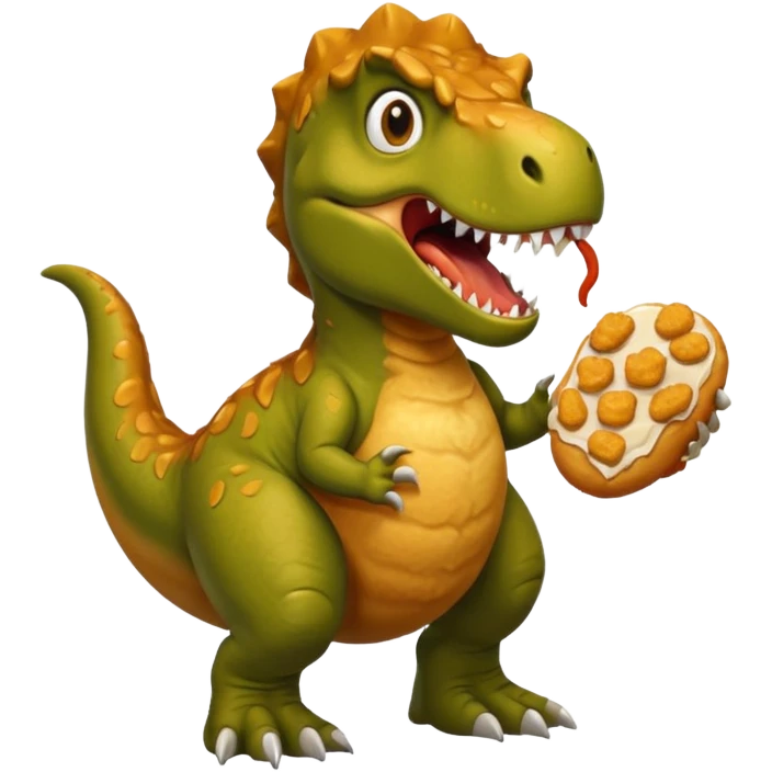 Trex scared of chicken nugget emoji