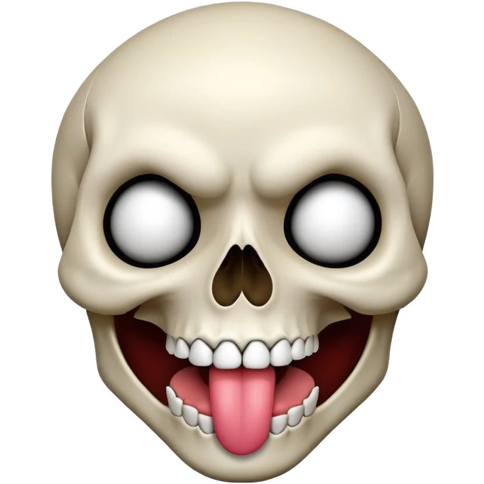 Skull face winking and tongue out emoji