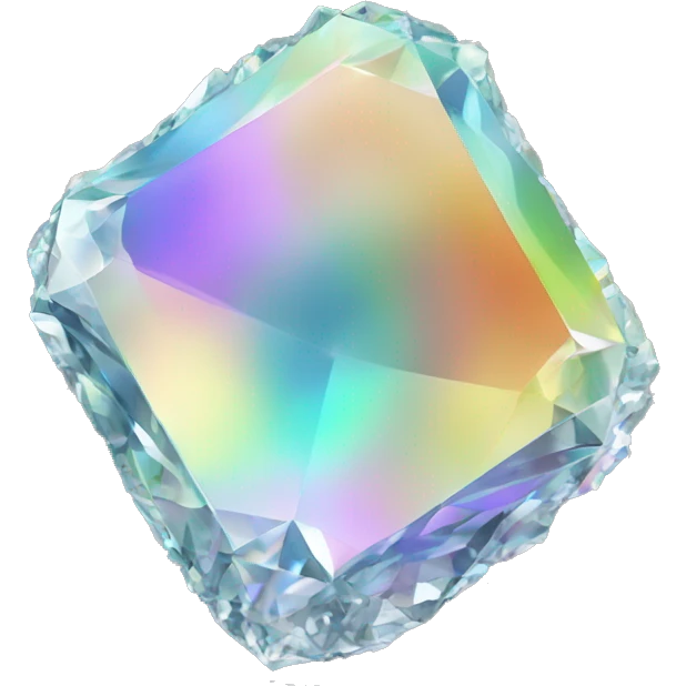 56-carat iridescent diamond crystal cluster emoji