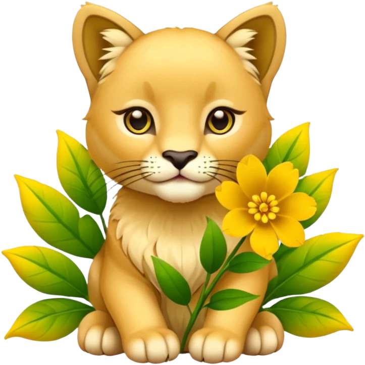 puma holds flower emoji