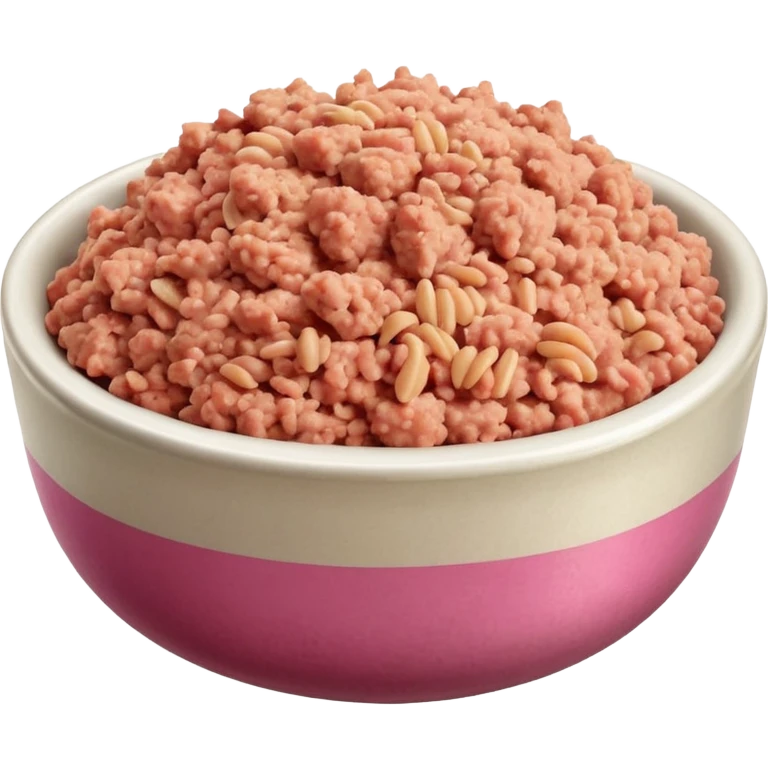 a bowl of ground turkey, simple, clear emoji
