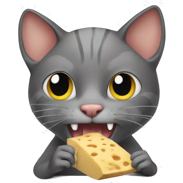 cat eating rat emoji