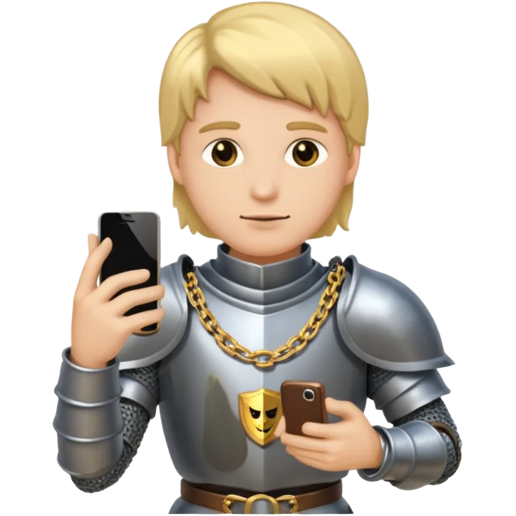Knight gold chain phone emoji