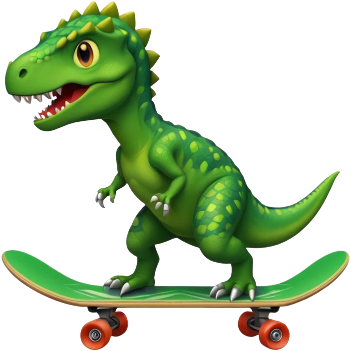 Dinosaur on a skateboard emoji