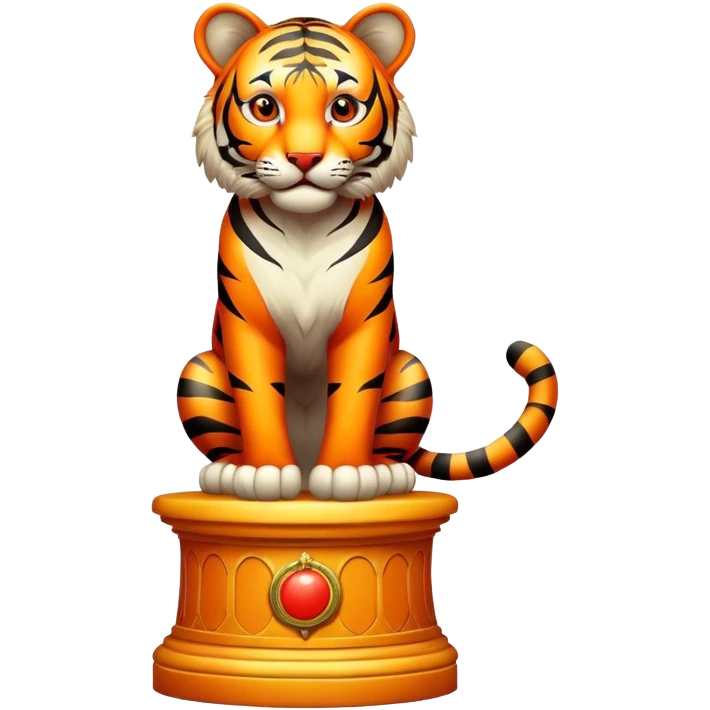 Vintage circus tiger on pedestal emoji