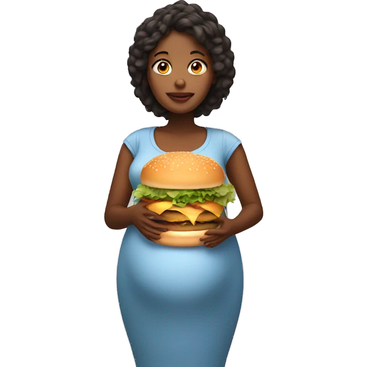 pregnant with burger emoji