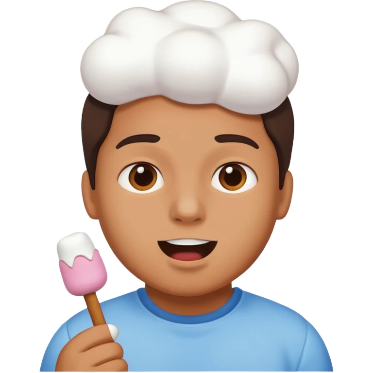 Marshmallow in mouth emoji