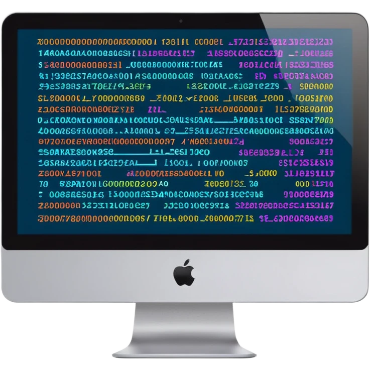 computador com codigo de programação a aparecer no ecra emoji