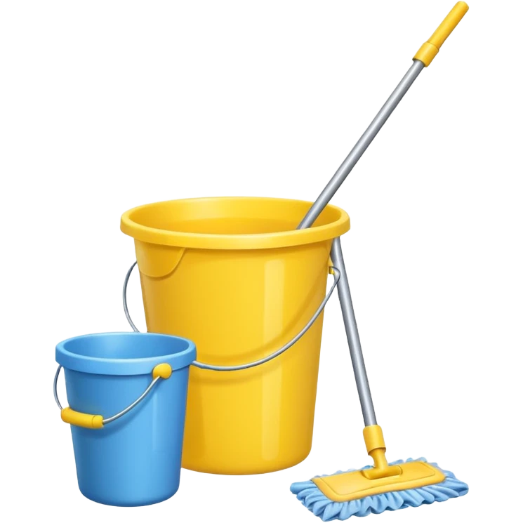 bucket with cleaning equipment emoji