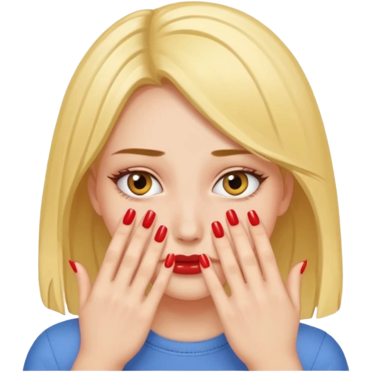 Girl hiding face with nails  emoji