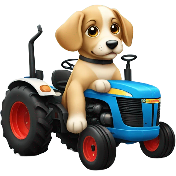 puppy on tractor emoji