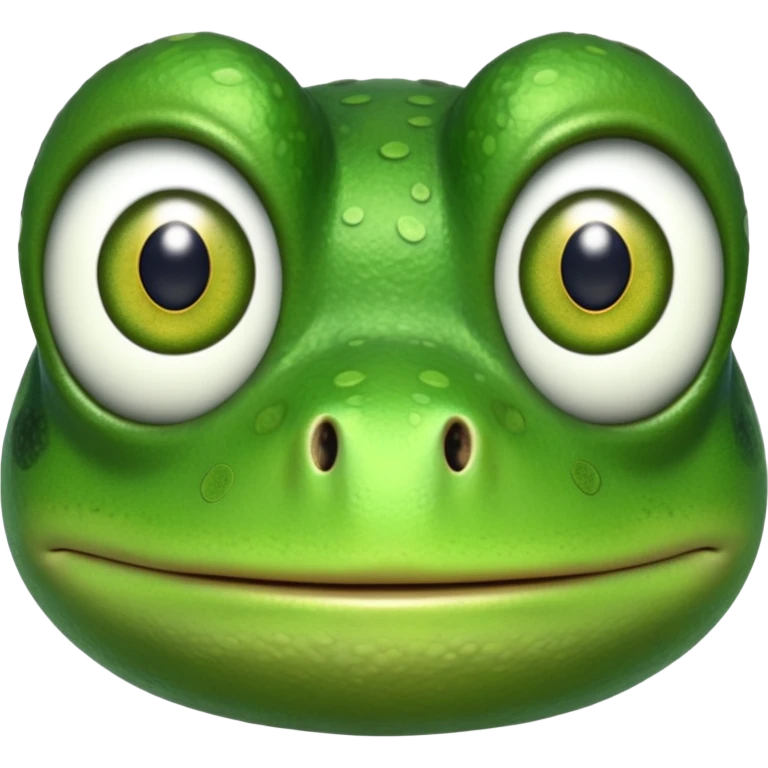 thinking frog face with green color emoji