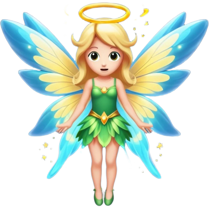 fairy character startled with glowing wings flare emoji