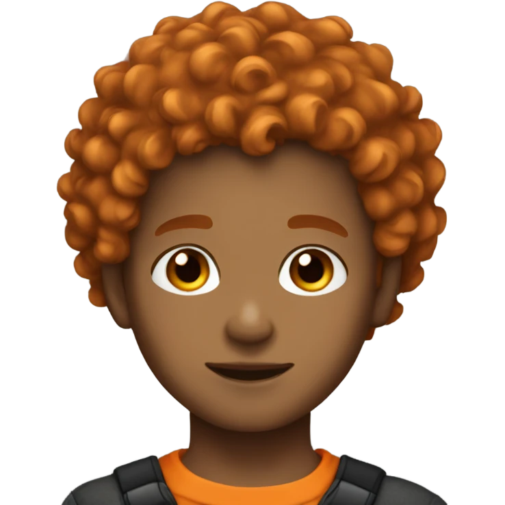 Light skin dark orange curly hair boy  emoji