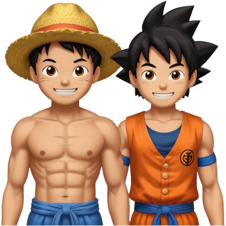 Luffy and goku emoji