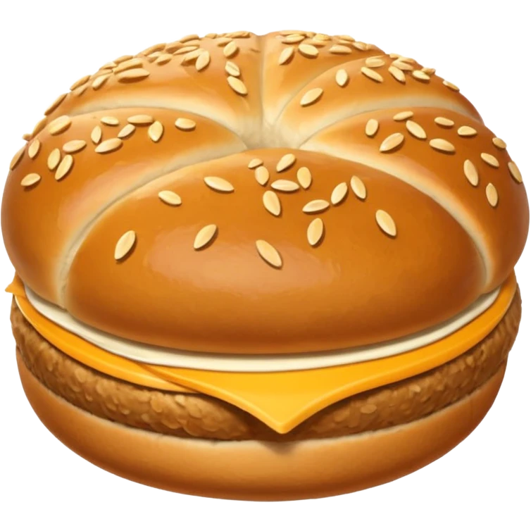 bread bun without cheese or patty emoji