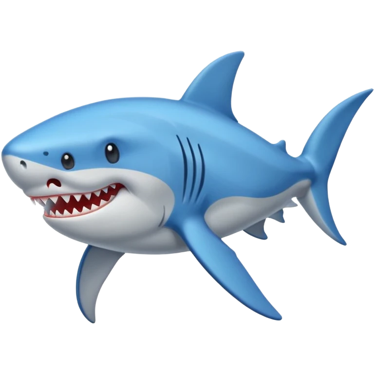 Un tiburón con tres tenis azules emoji