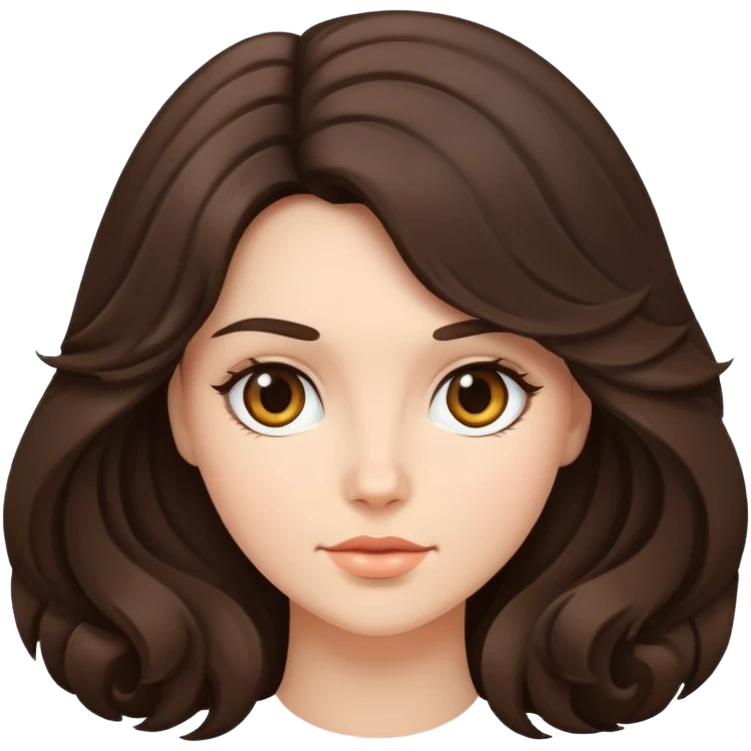 A brunette with voluminous hair emoji