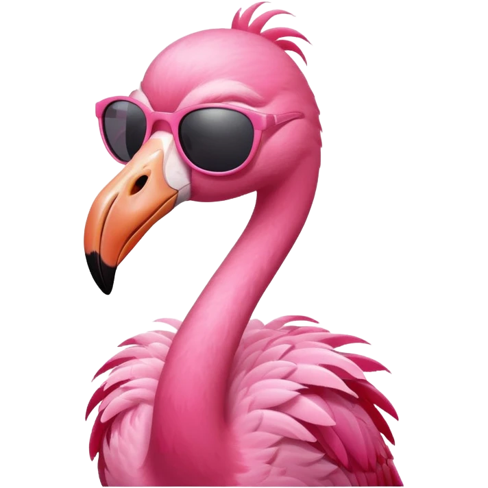 smiling flamingo with sunglasses emoji