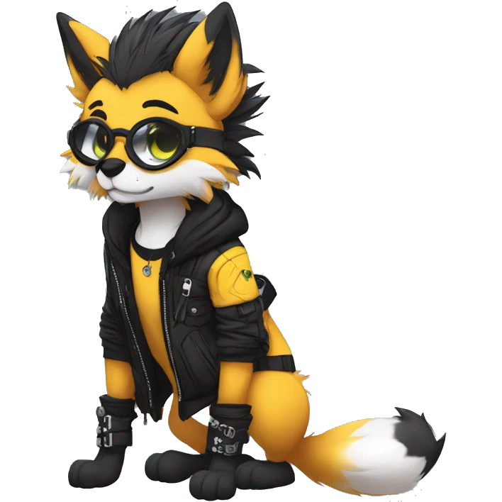 Edgy cute modern punk techwear anthro furry animal sona by Falvie, LiLaiRa, AngieWolf emoji