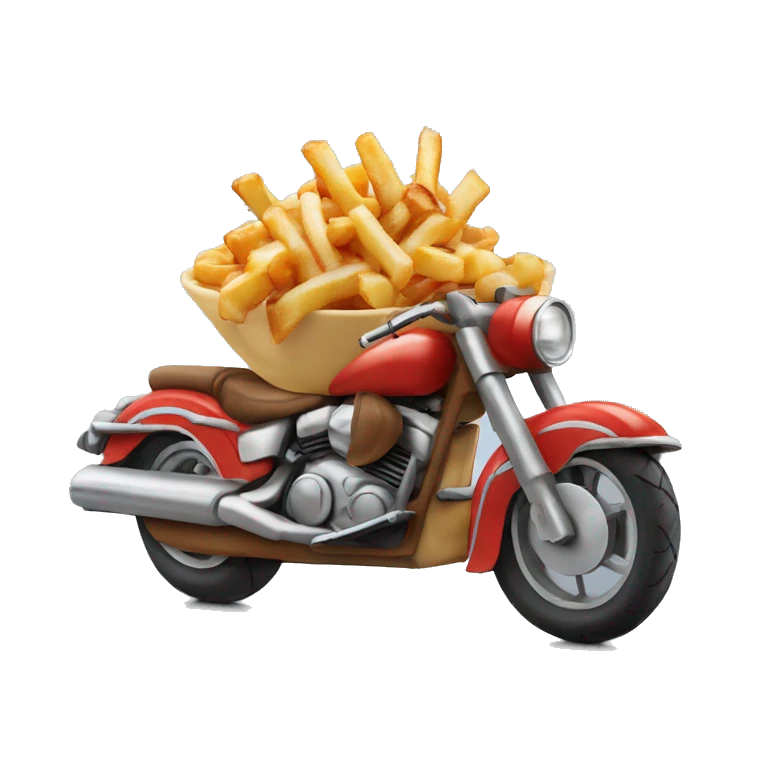 Poutine sur une moto emoji
