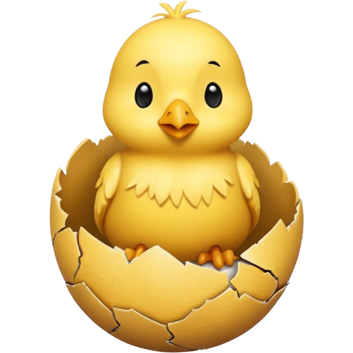 cartoon chick sitting inside a cracked eggshell emoji