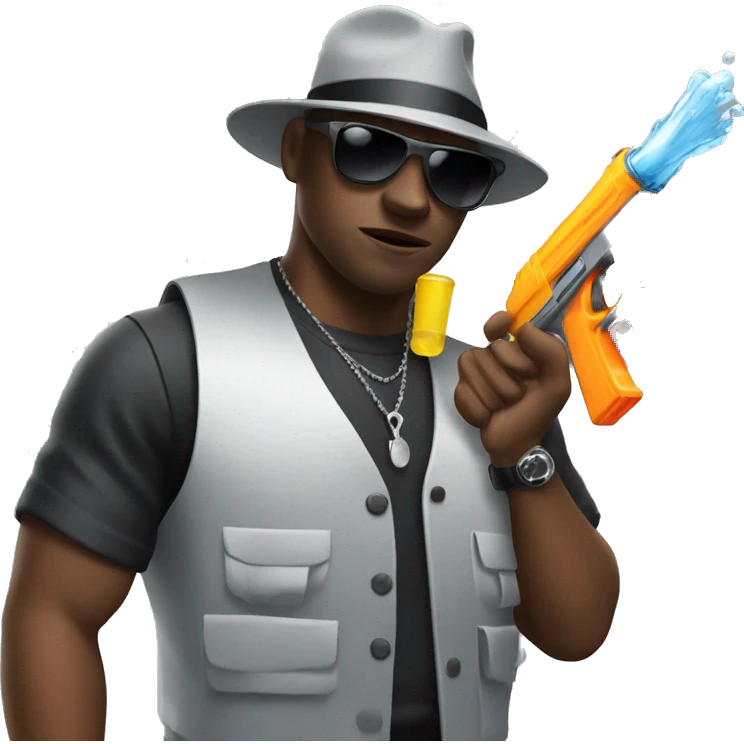 gangster with water gun emoji