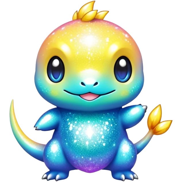 Randomly-colored sparkly colorful chibi Fakémon-creature emoji