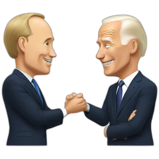 Putin and Biden talking emoji