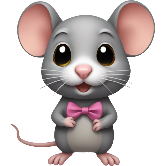 Rat with bow emoji